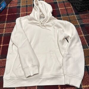 Men’s Hollister off white relaxed fit hoodie sweatshirt. Size M.